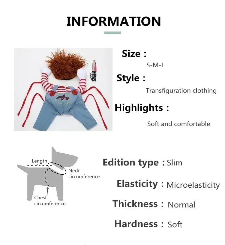 The AeroHalloween™ 3-Piece Pet Transformation Costume — Halloween Dagger Dress for Dogs & Cats
