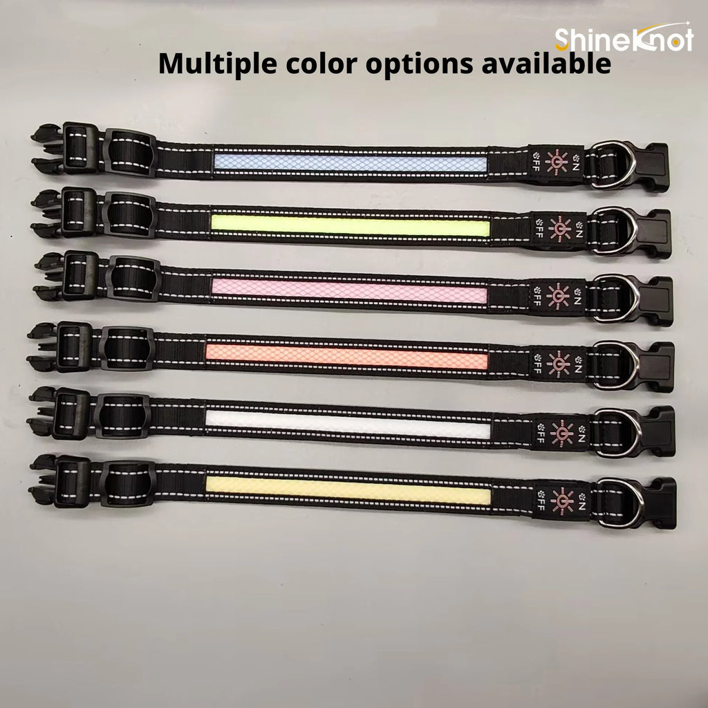 The AeroGlow™ Iridescent LED Safety Dog Collar