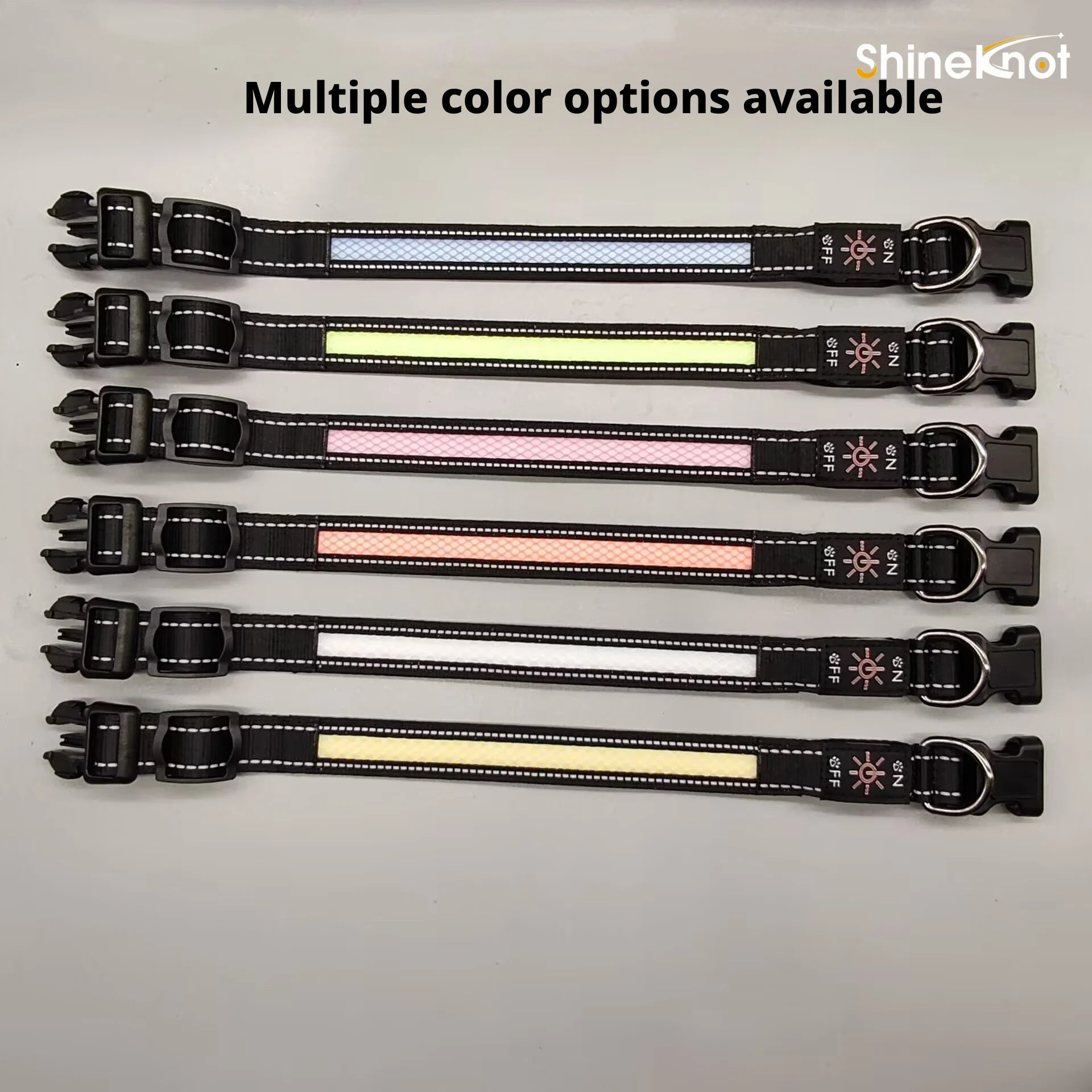 The AeroGlow™ Iridescent LED Safety Dog Collar