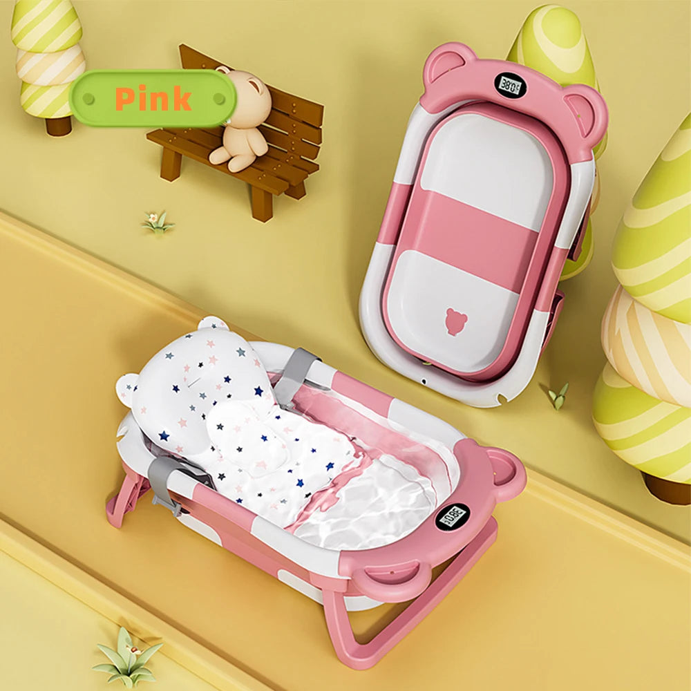 The AeroBath™ Foldable Pet Bathtub with Real-Time Temp Sensor & Bath Mat
