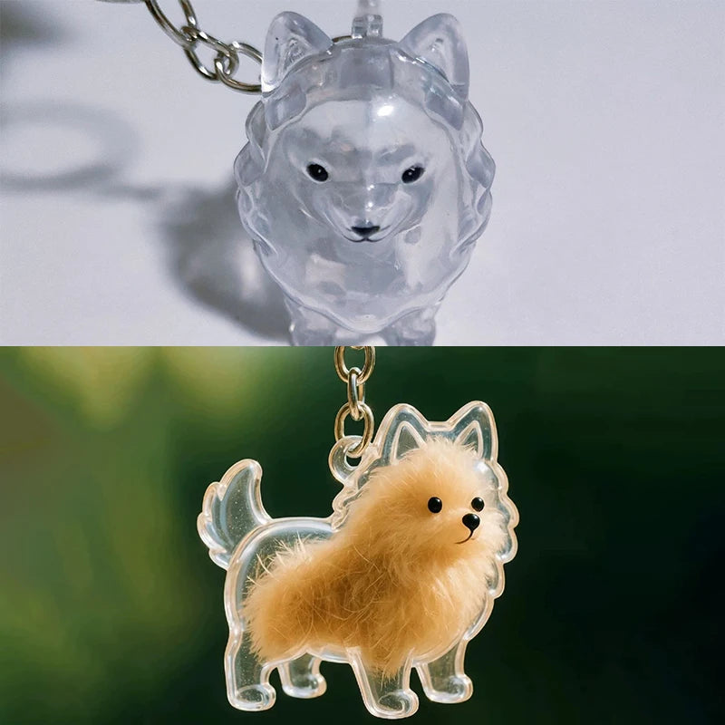 The PawVault™ Dog Hair Keepsake Clear Capsule Pendant — Pet Memorial Keychain