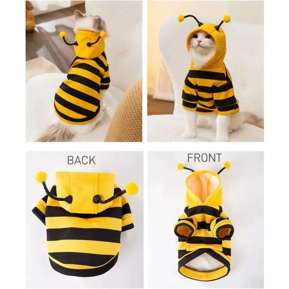 The AeroBee™ Halloween Bee Costume Hoodie — Warm Cosplay Outfit for Dogs & Cats