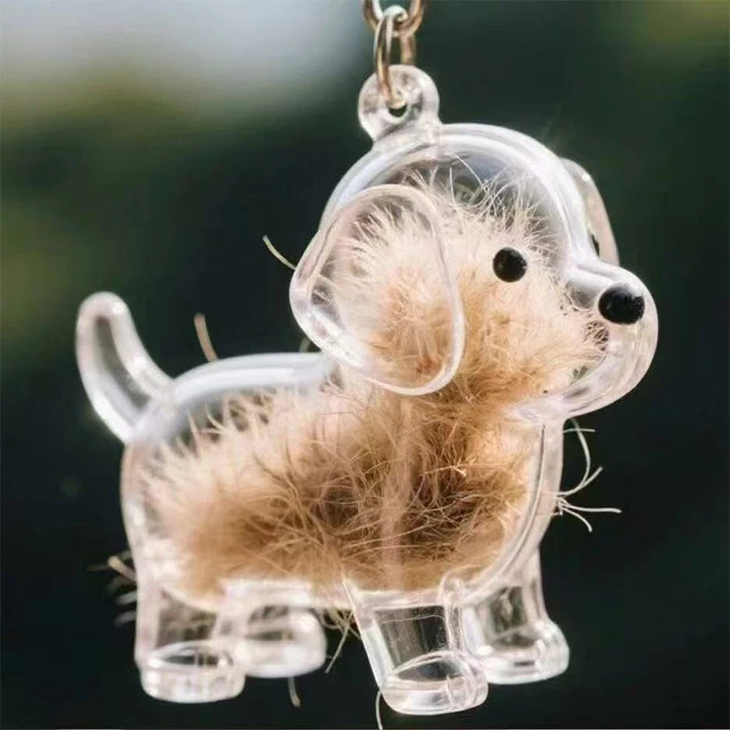The PawVault™ Dog Hair Keepsake Clear Capsule Pendant — Pet Memorial Keychain