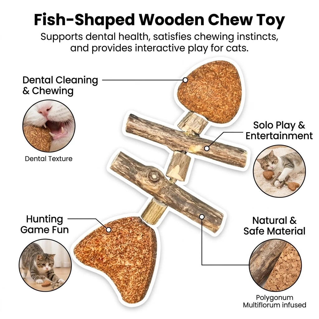 The AeroFin™ Fish-Shaped Cat Dental Chew Stick