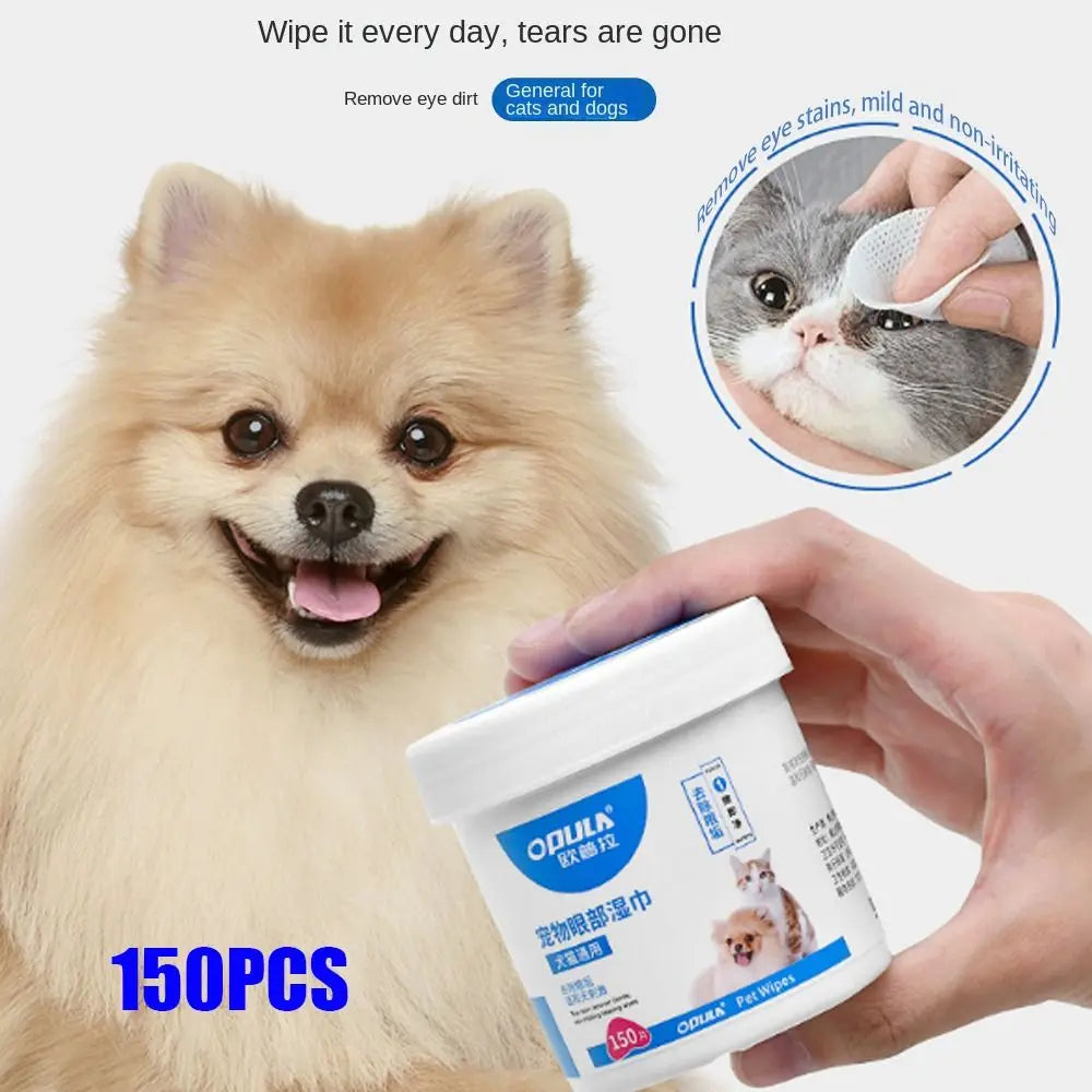 The AeroWipe™ 150-Count Pet Eye & Ear Cleaning Wipes