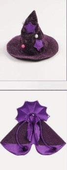 The AeroWitch™ Halloween Witch Costume — Purple Cloak & Magic Hat for Dogs & Cats
