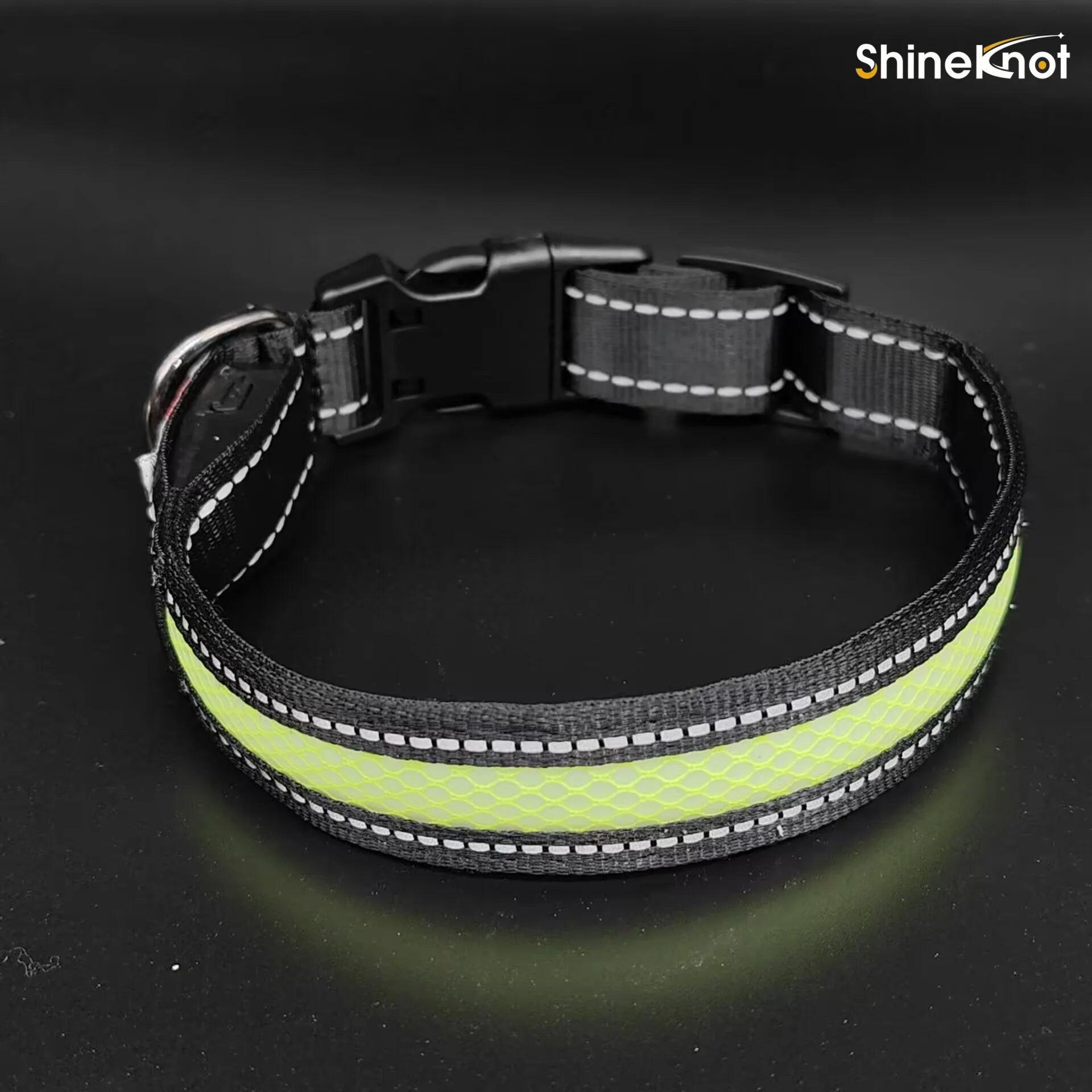 The AeroGlow™ Iridescent LED Safety Dog Collar