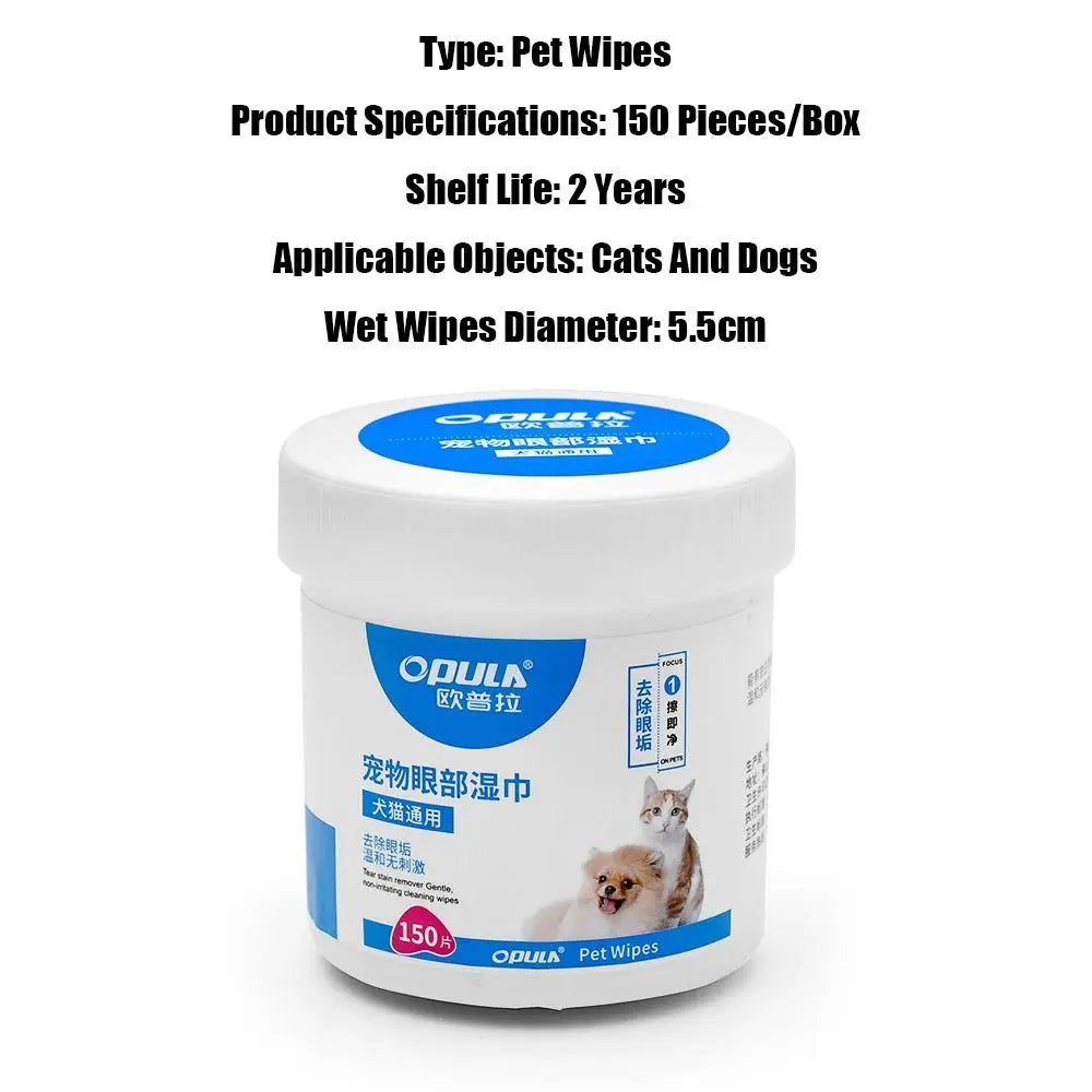 The AeroWipe™ 150-Count Pet Eye & Ear Cleaning Wipes