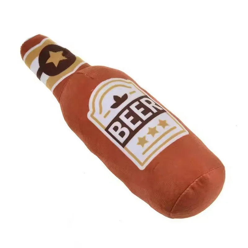 The AeroBrew™ Realistic Beer Bottle Squeaky Dog Toy
