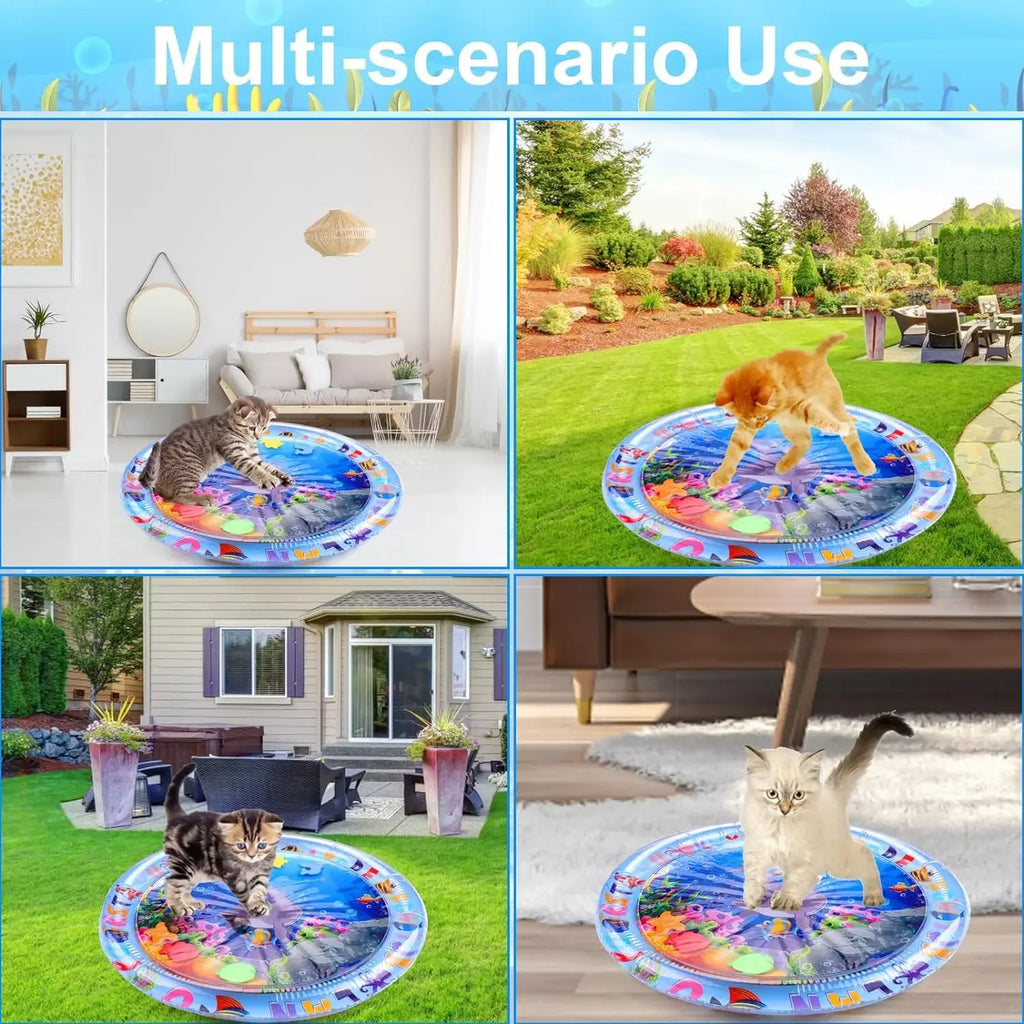 The AeroSplash™ Inflatable Sensory Water Play Mat | Cooling Summer Fun for Cats & Dogs