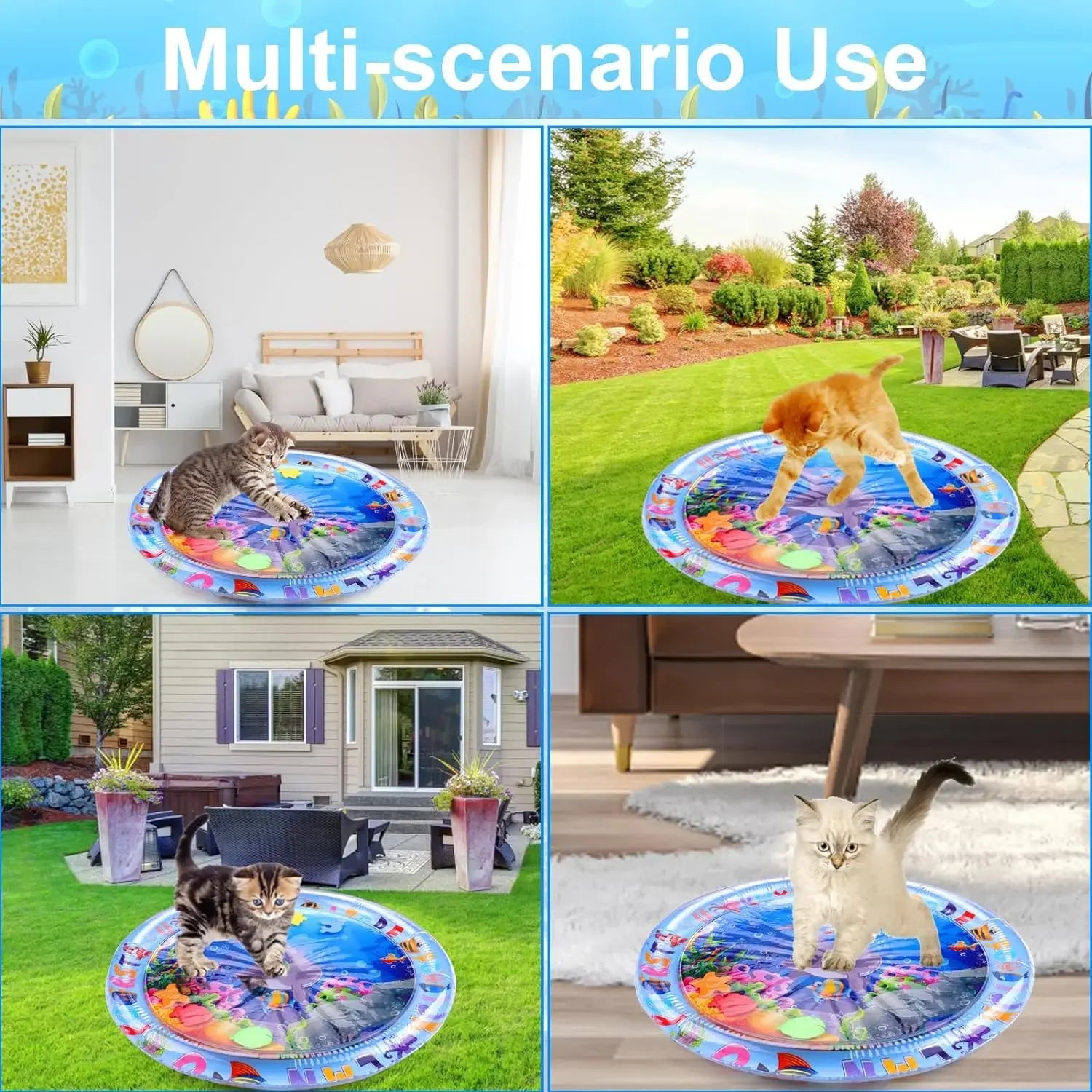 The AeroSplash™ Inflatable Sensory Water Play Mat | Cooling Summer Fun for Cats & Dogs