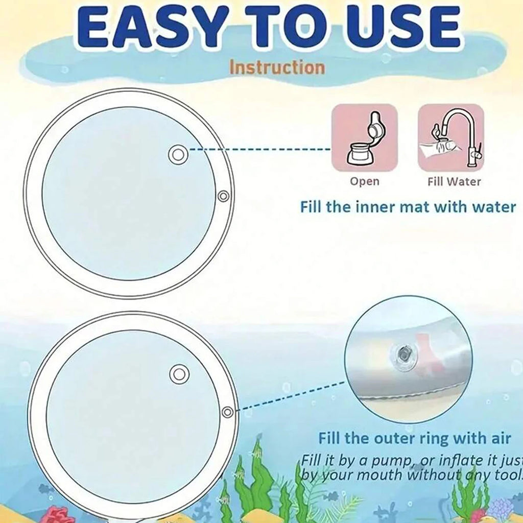 The AeroSplash™ Fish & Ocean Theme Inflatable Cooling Water Mat | Cats & Dogs