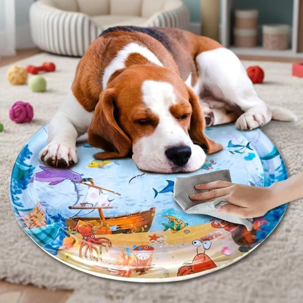 The AeroSplash™ Interactive Floating Fish Water Play Mat | Cooling Sensory Fun for Cats & Dogs