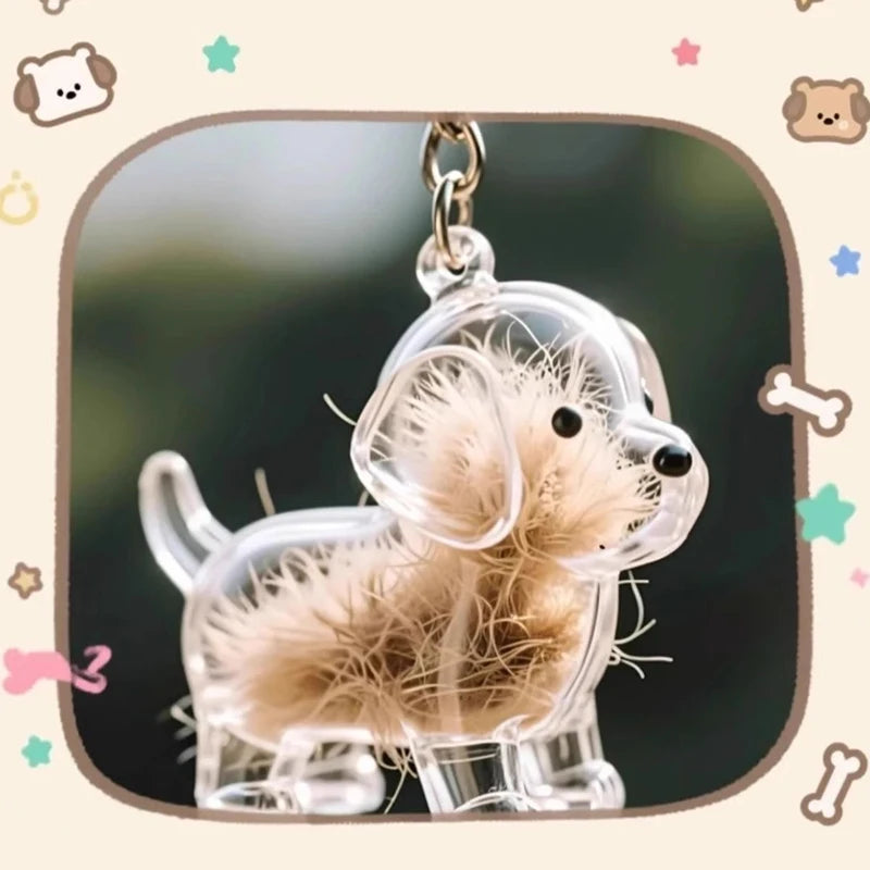 The PawVault™ Dog Hair Keepsake Clear Capsule Pendant — Pet Memorial Keychain