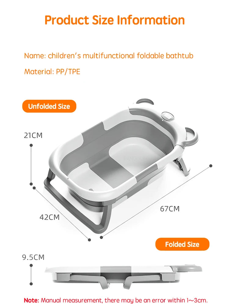 The AeroBath™ Foldable Pet Bathtub with Real-Time Temp Sensor & Bath Mat