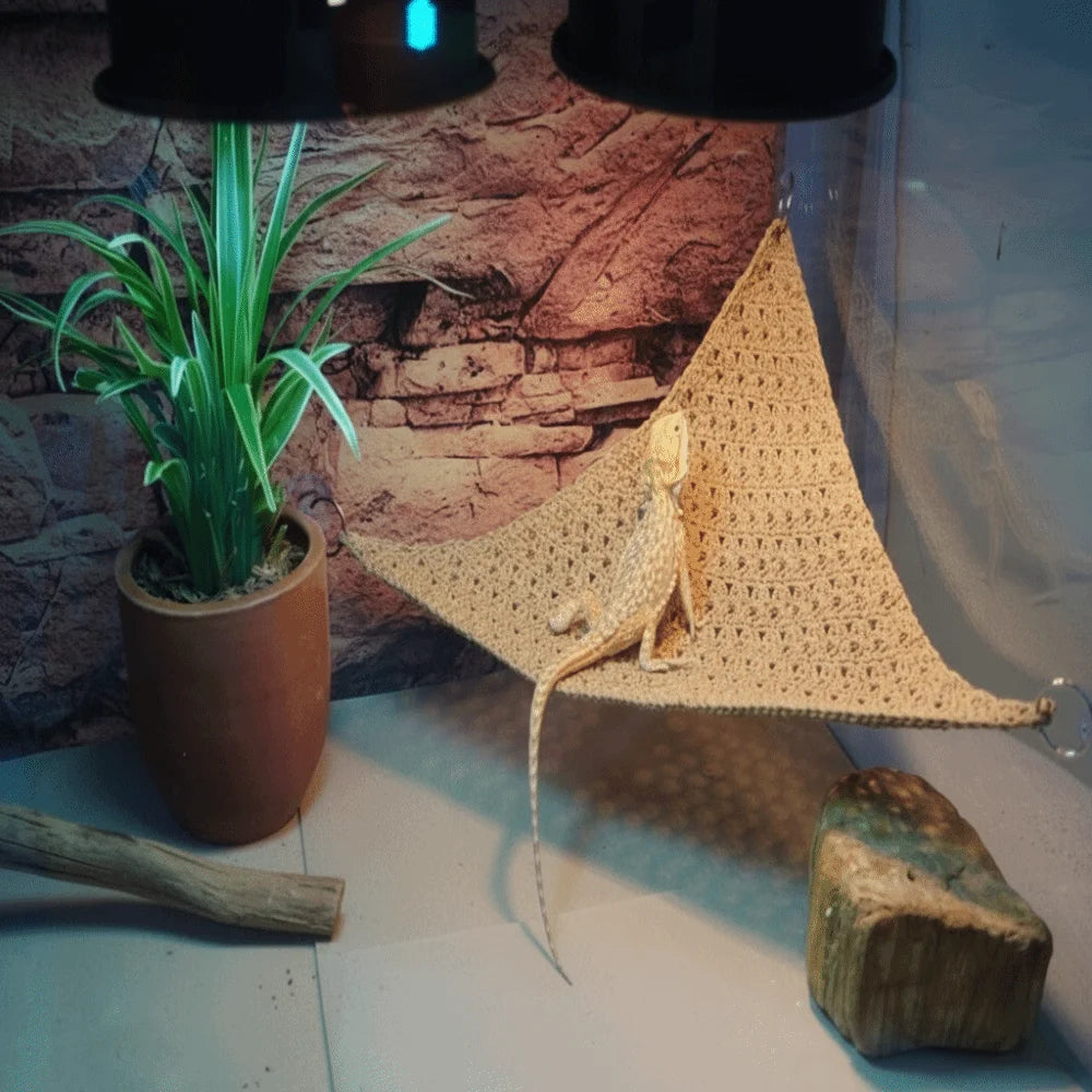 The AeroLounge™ Suction Cup Lizard Hammock | Breathable Mesh Reptile Hammock