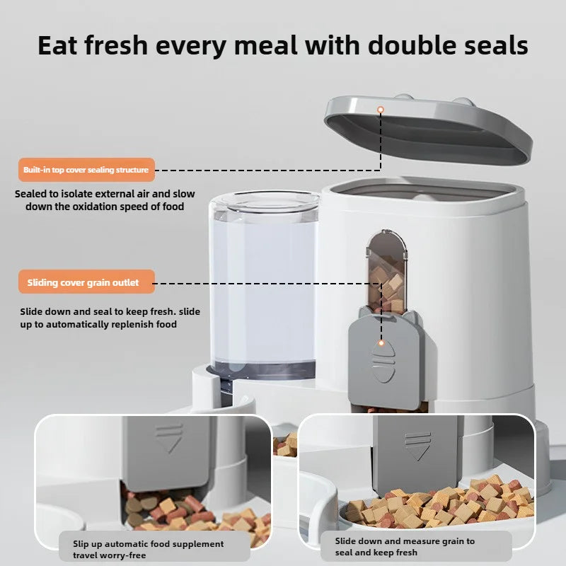 The AeroFeast™ Gravity-Powered Automatic Pet Feeder & Water Dispenser