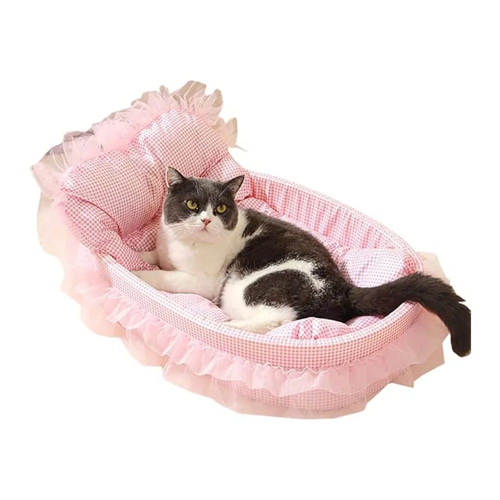 The AeroNest™ Lace-Trimmed Princess Sofa Bed for Cats & Small Dogs