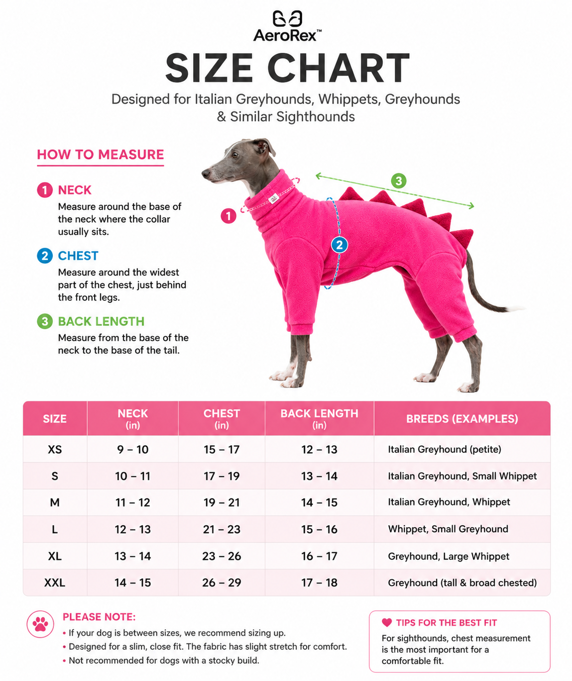 The AeroRex™ Greyhound, Italian Greyhound, Whippet & Afghan Hound Dinosaur Turtleneck Coat